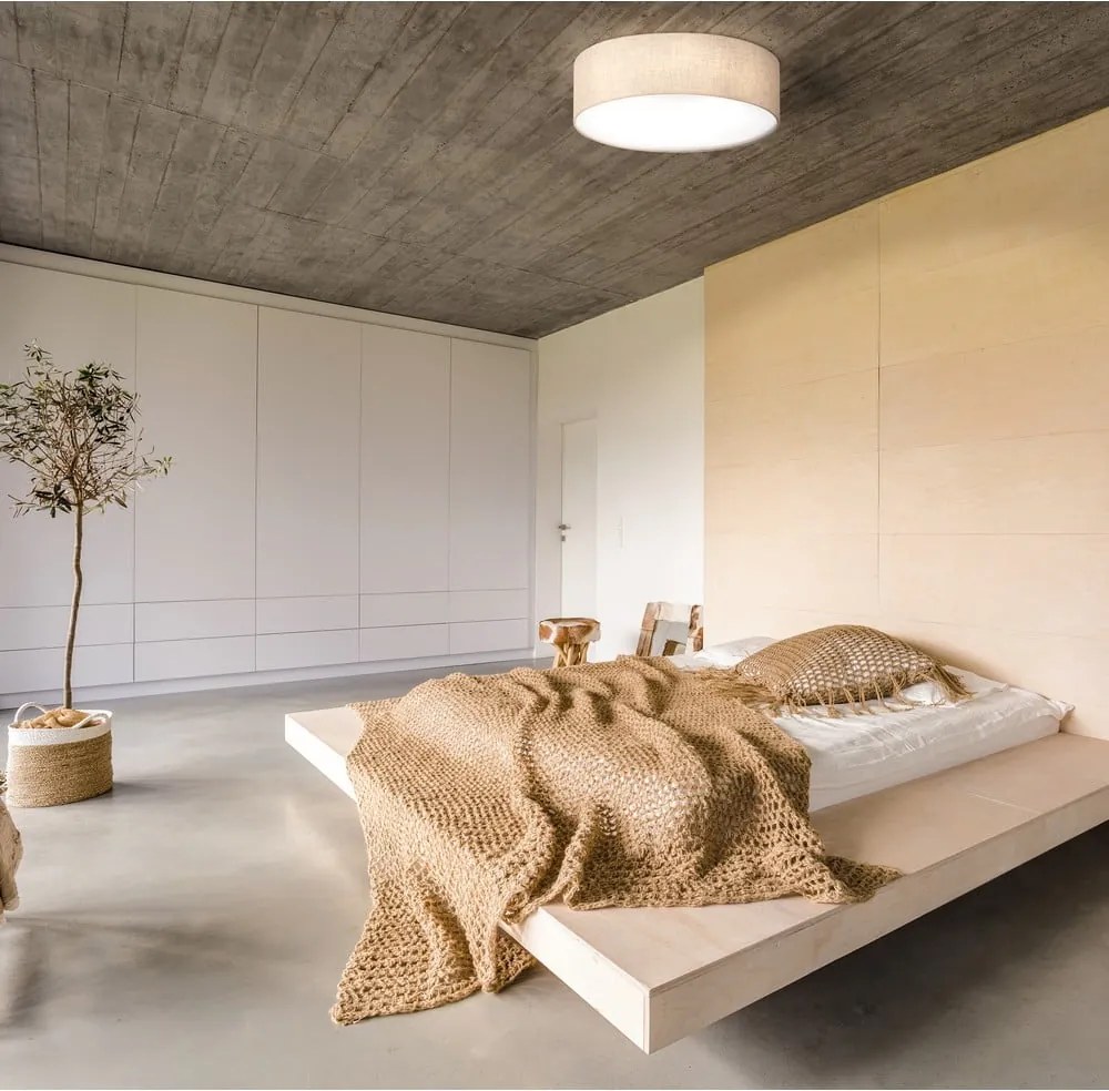 Бежово осветително тяло за таван с текстилен абажур ø 60 cm Thor – Fischer &amp; Honsel