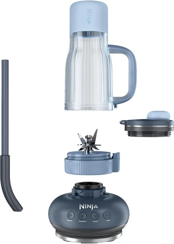 Преносим блендер Ninja BlendBoss DB351EUCY, 1100W, 710 мл, 3 програми, Auto-iQ, CrushBlade, Сив