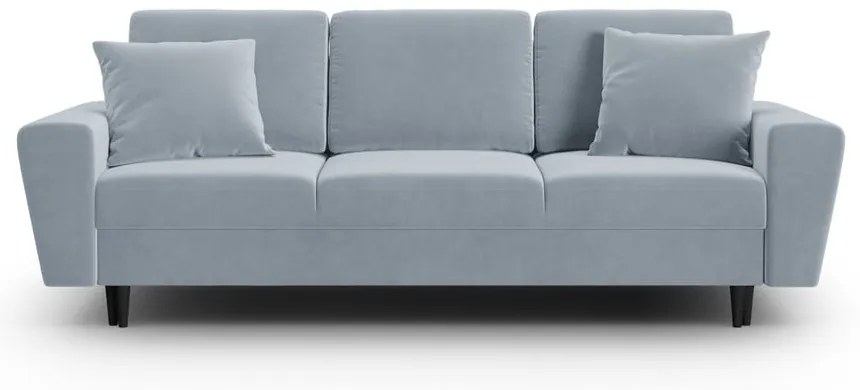 Светлосин кадифен разтегателен диван с място за съхранение 235 cm Kyoto – Cosmopolitan Design