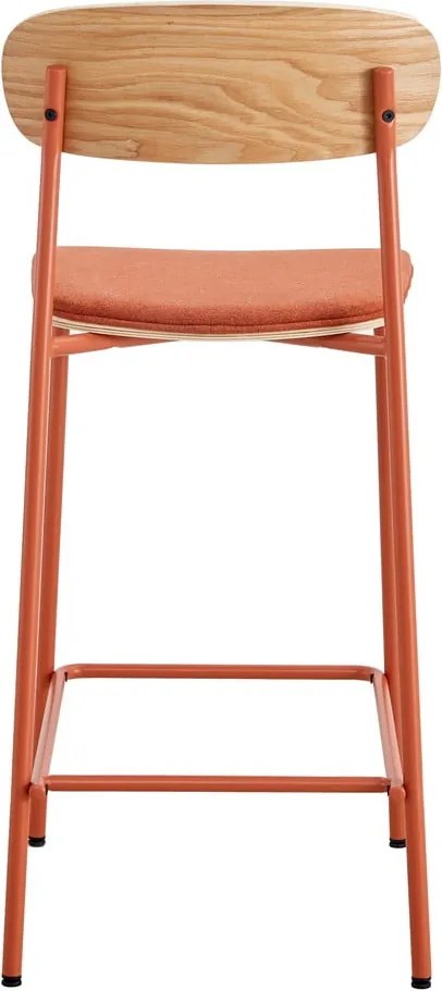 Бар столове в комплект от 2 броя в червен и естествен цвят (височина на седалката 66 см) Adriana - Marckeric