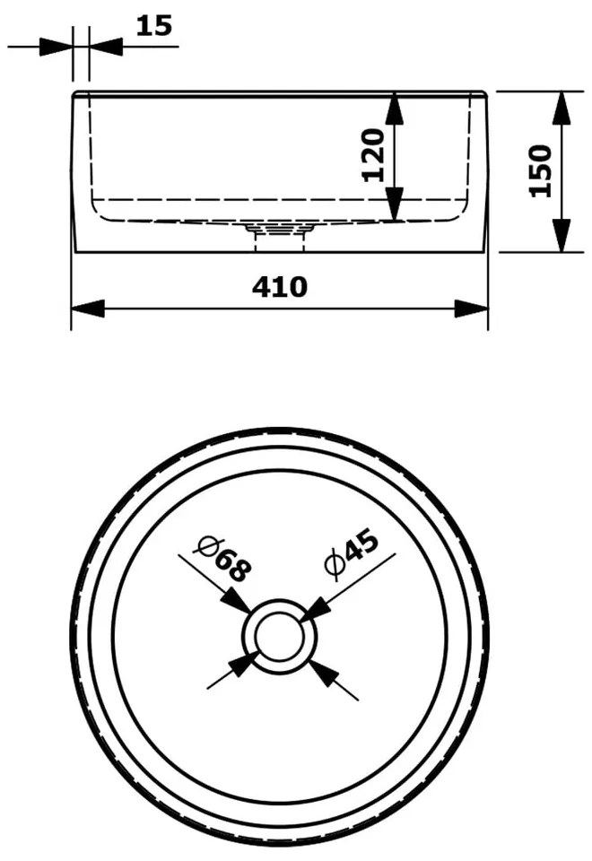 Бяла керамична кръгла мивка ø 41 cm Priori – Sapho