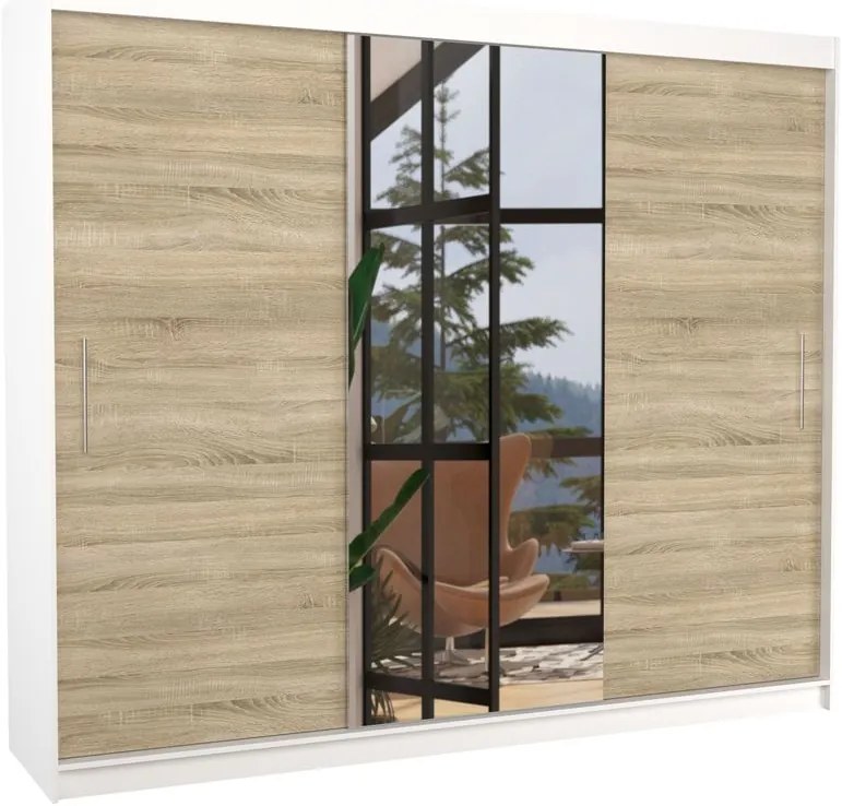 Гардероб Zakaria 250 плъзгащ се-Leuko - Drus