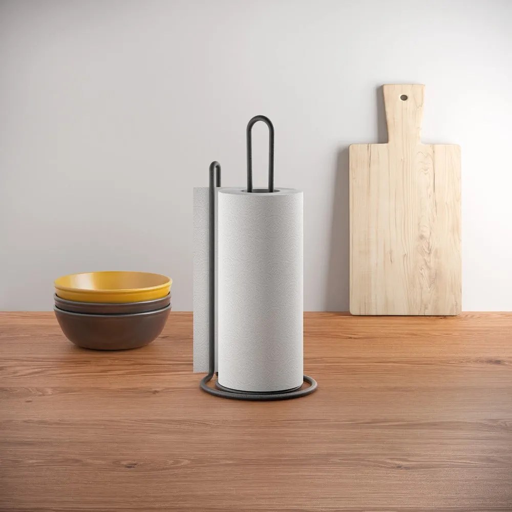 Черен държач за кухненски кърпи My Roll Lava Myroll - Metaltex