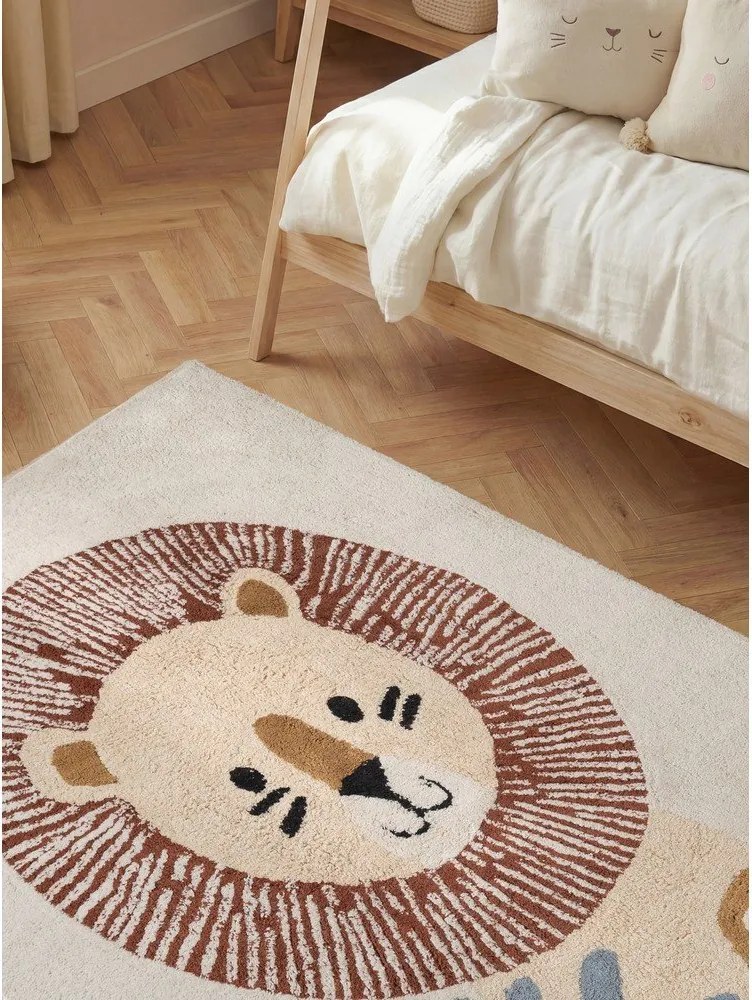Кремав памучен детски килим подходящ за пране/ръчно изработен 140x200 cm Snuggle Leander – Hanse Home