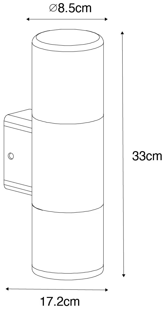 Модерна външна стенна лампа черна 2-светлина IP44 - Odense