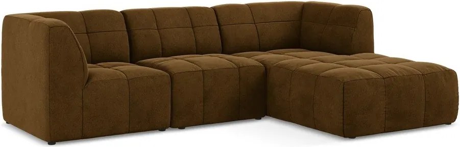 Кадифен ъглов диван в цвят горчица (десен ъгъл) Aloha – Makamii