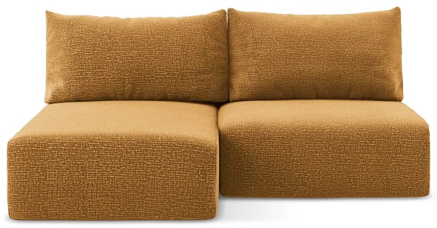 Оранжев разтегателен ъглов диван с място за съхранение (ляв ъгъл) Kalena – Makamii