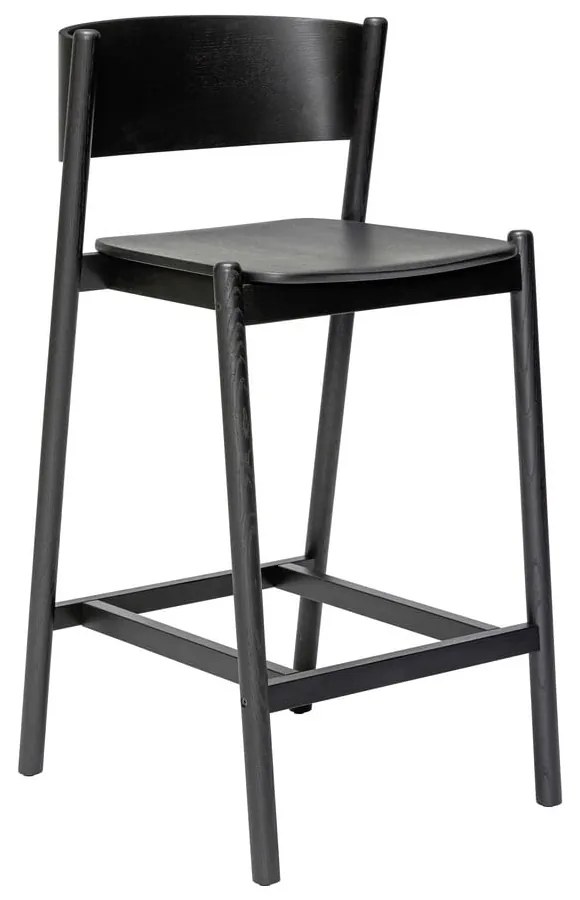 Черен бар стол от декор от дъб (височина на седалката 75 cm) Oblique – Hübsch