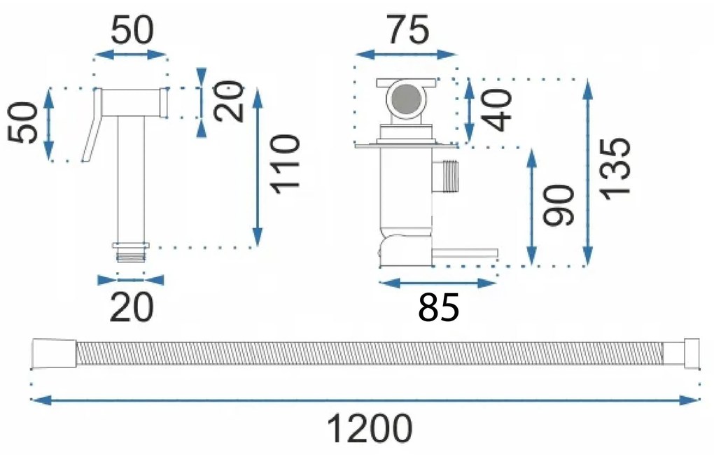 Смесител за биде Lungo Loop Diamond Copper