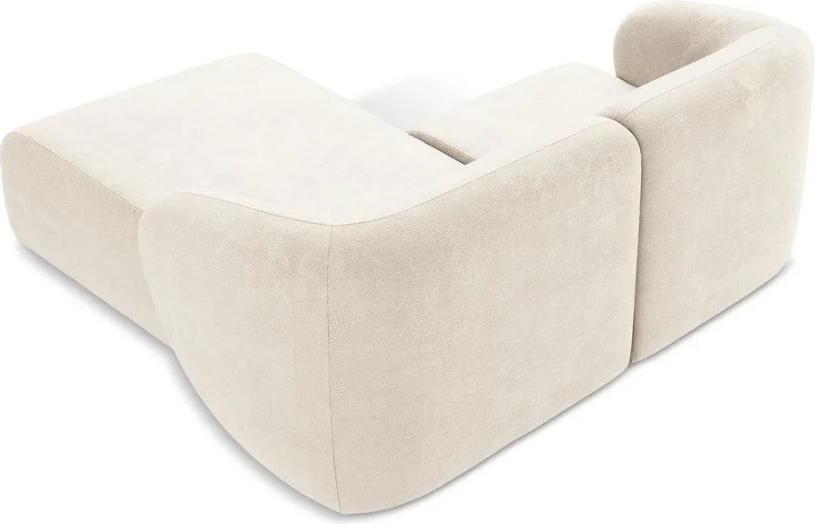 Бежов шенилов ъглов диван (десен ъгъл) Lani – Makamii