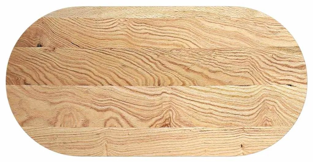 4009067 vidaXL Плот за маса, 120x60x4 см, дъбово дърво масив, овална