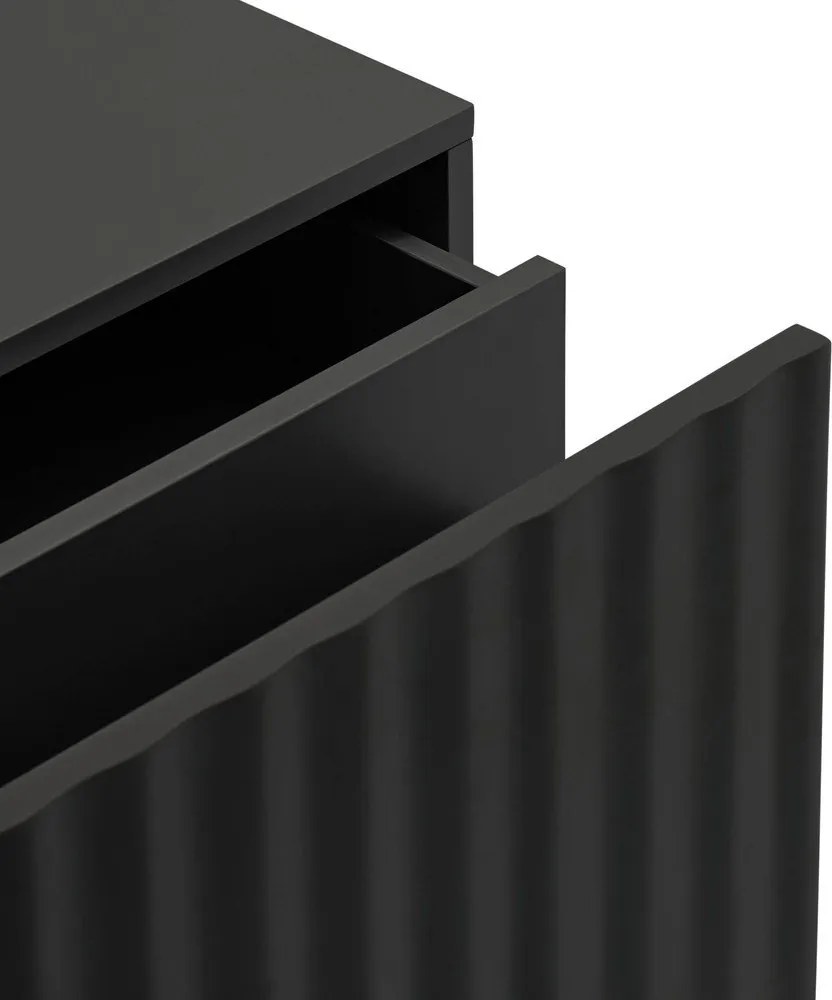 Черно матово нощно шкафче Sierra – Teulat