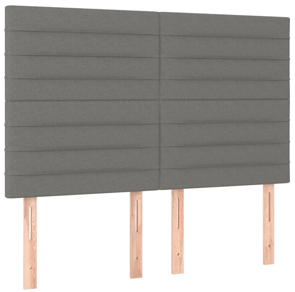 3116471 vidaXL Горни табли за легло, 4 бр, тъмносиви, 72x5x78/88 см, плат