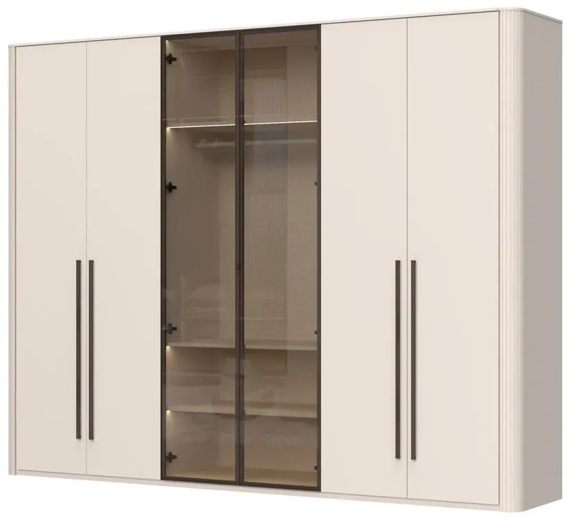Гардероб Dutchess шесткрил 2 стъкло