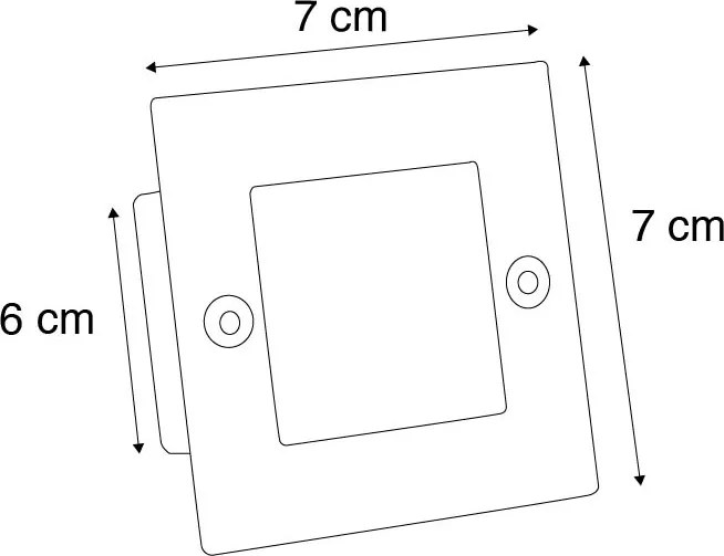 Модерен вграден прожектор стомана вкл. LED - Square 7