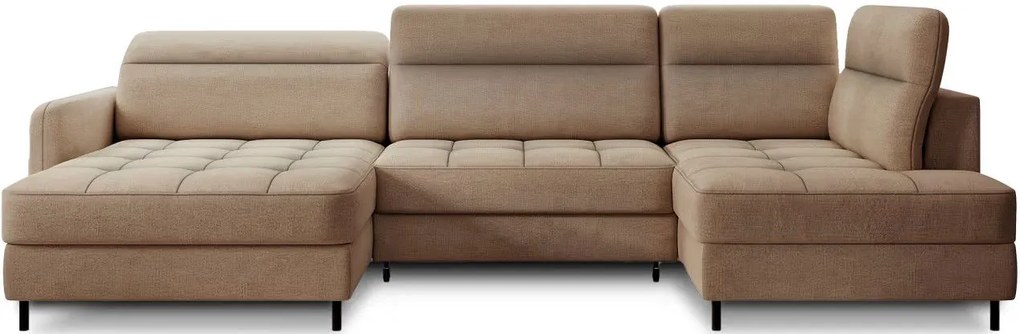 Ъглов диван Tobe-Кафяв-ляв