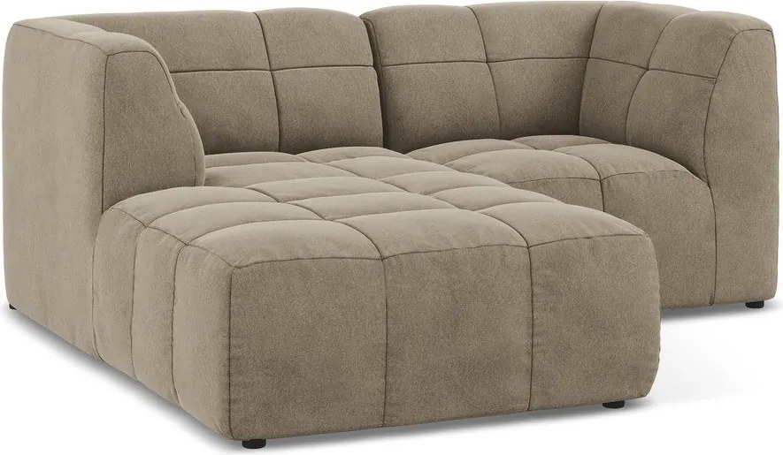 Кафяв кадифен ъглов диван (ляв ъгъл) Aloha – Makamii