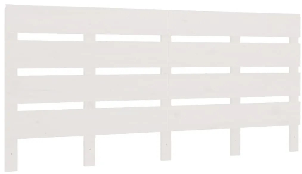 821373 vidaXL Табла за спалня, бяла, 135x3x80 см, борово дърво масив
