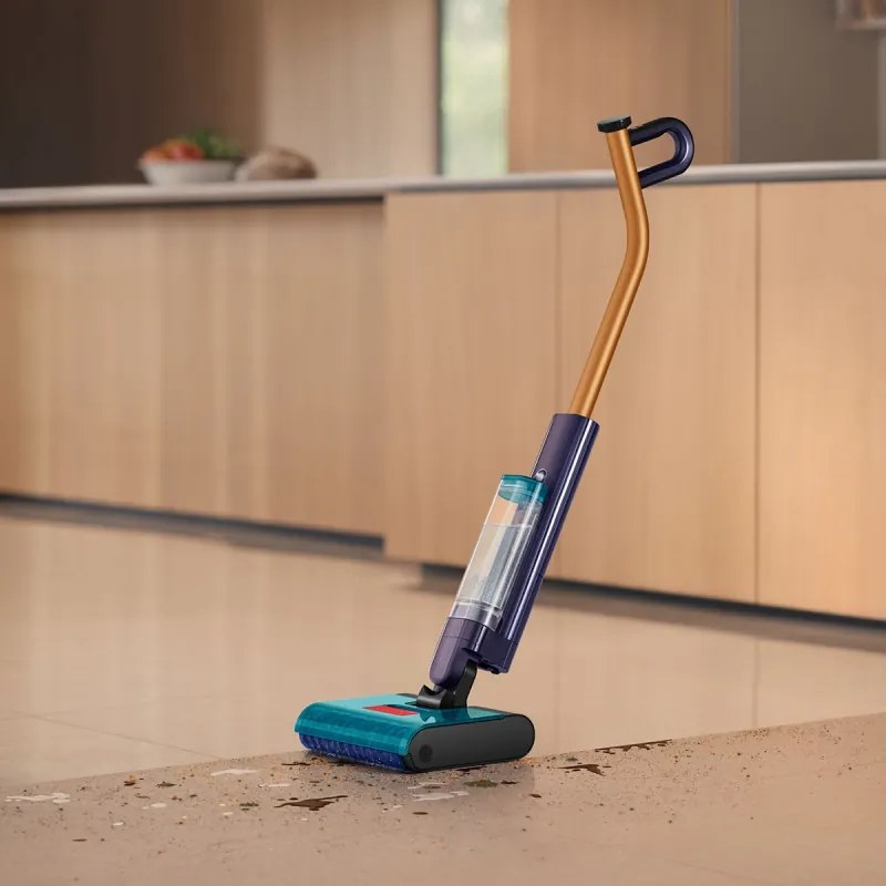 Уред за мокро и сухо почистване Dyson Clean+Wash Hygiene 432030-01, 530/760 мл, 45 мин, 350 м2, 4 режима, Самозадвижване, Сушене на ролката, Пруско синьо/меден
