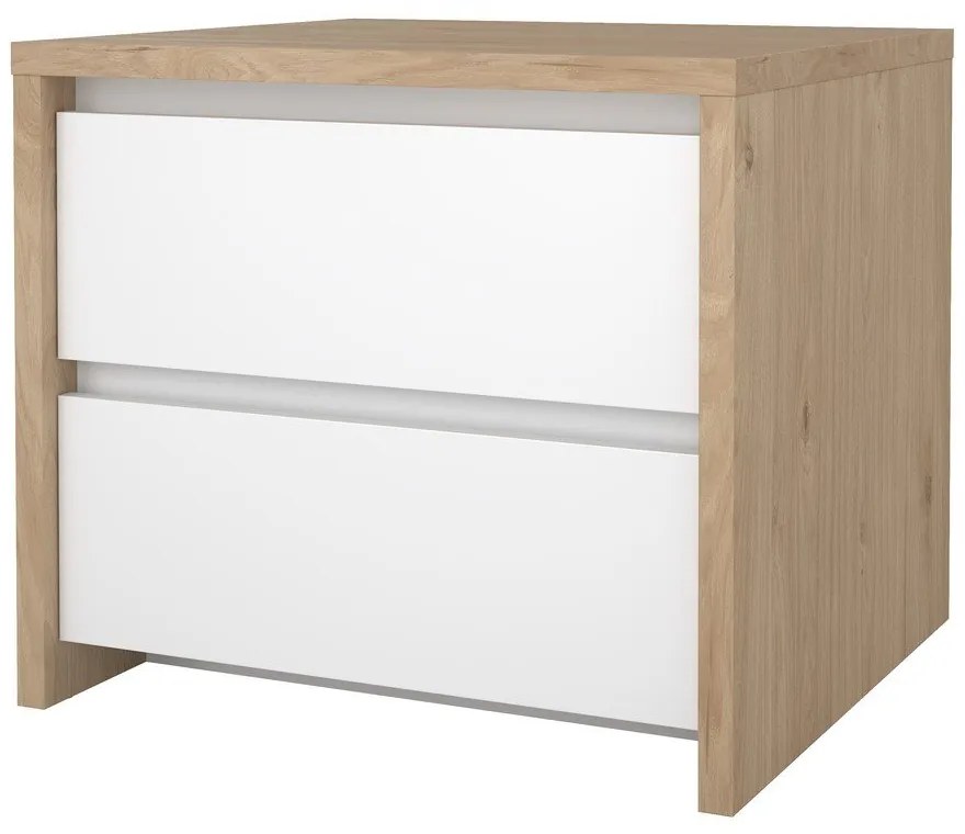 Нощно шкафче в бял и естествен цвят Next – Tvilum