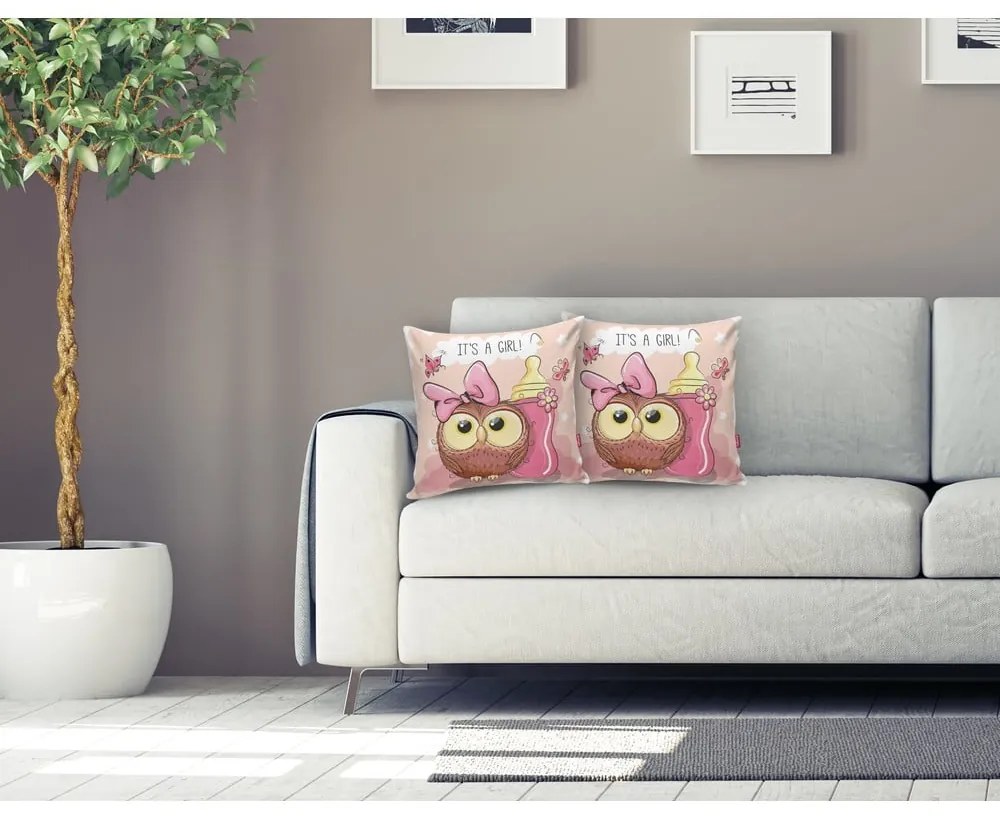 Детска калъфка за възглавница 43x43 cm Girl Owl – Mila Home