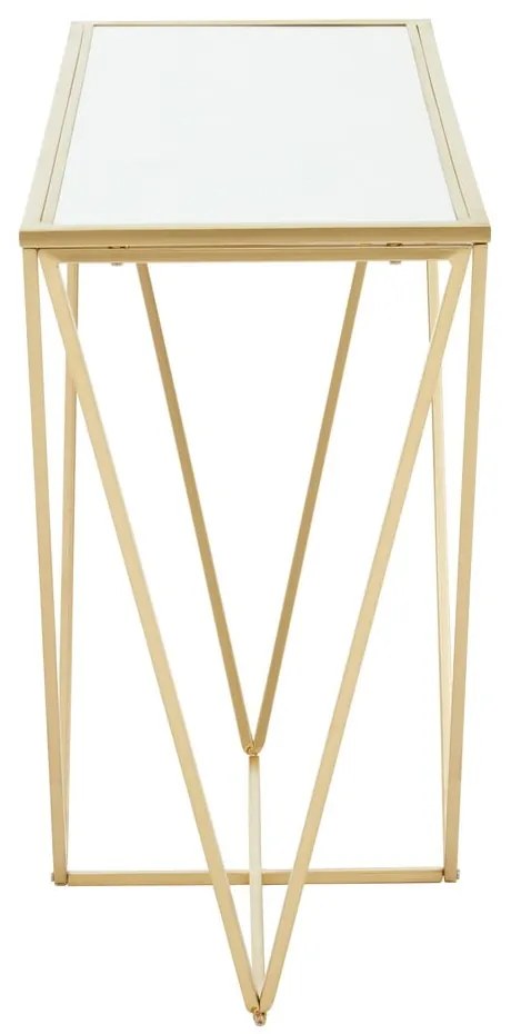 Конзолна маса със стъклен плот в златисто 40x120 cm Farran - Premier Housewares