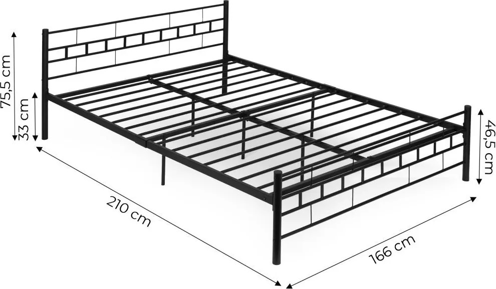 Модерно метално легло със стабилна рамка с минималистичен дизайн