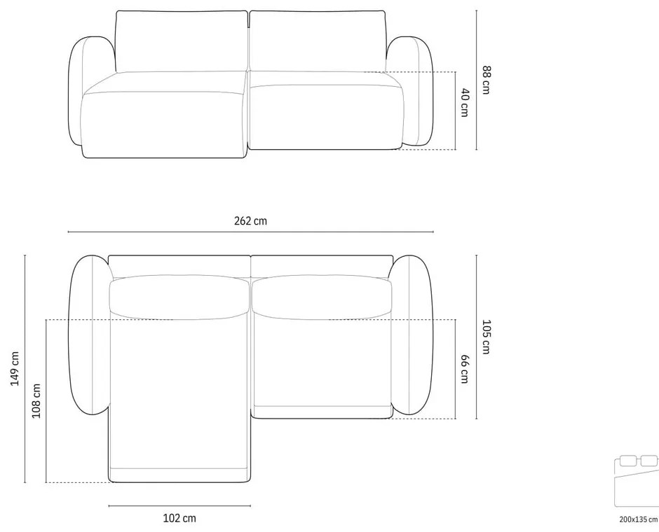 Кремав кадифен сгъваем/с място за съхранение ъглов диван Tonale – Cosmopolitan Design