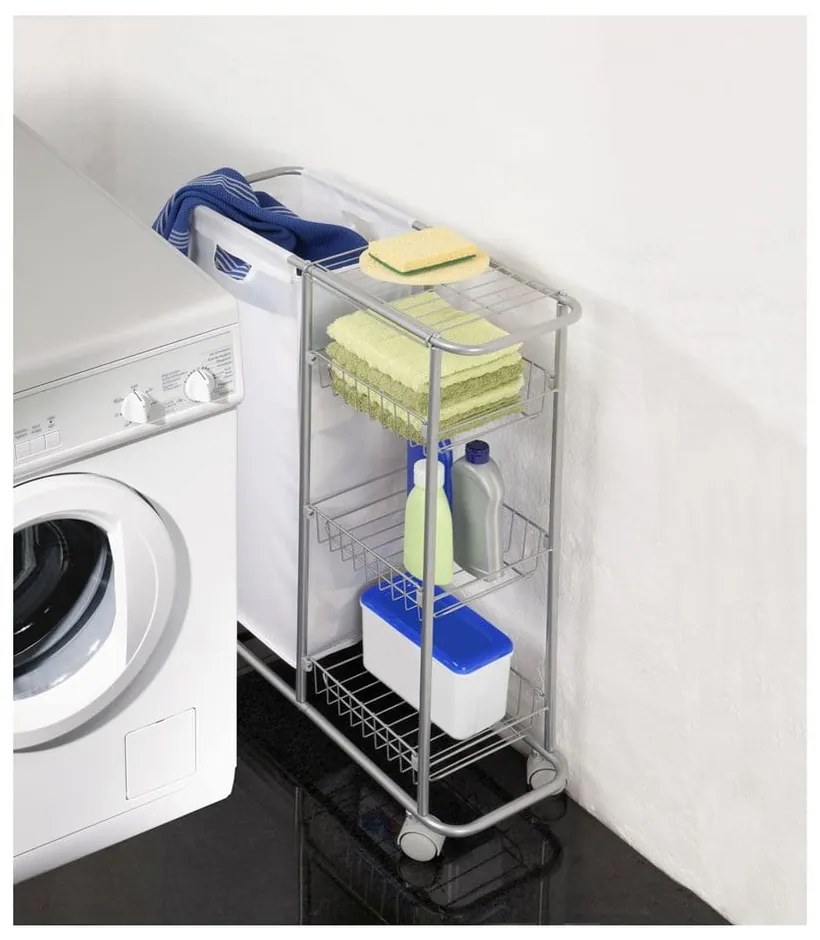 Универсален подвижен рафт с кошница , 28 л Slim - Wenko