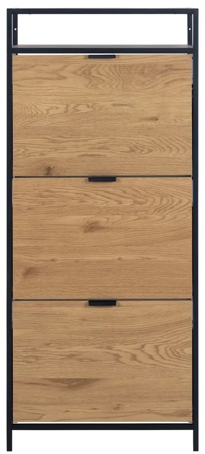 Накланяща се стойка за обувки от дъбов декор в естествен цвят Seaford – Actona