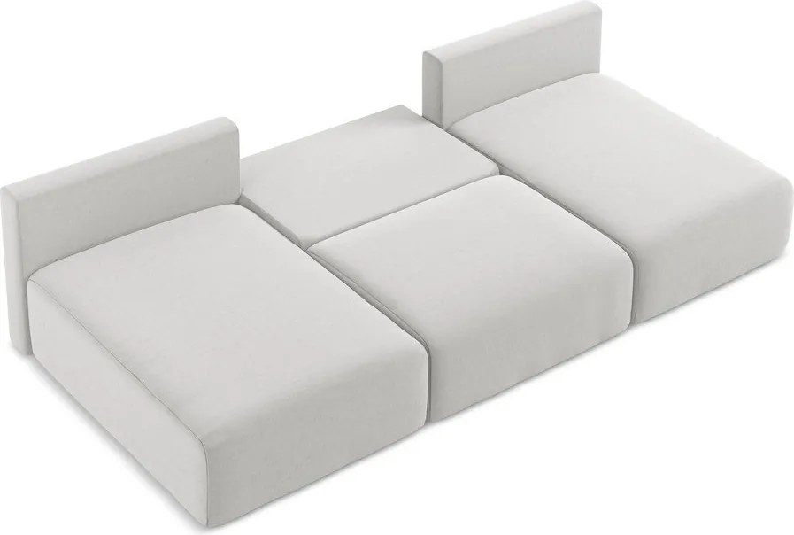 Светлосив кадифен сгъваем/с място за съхранение ъглов диван (U форма) Kalena – Makamii