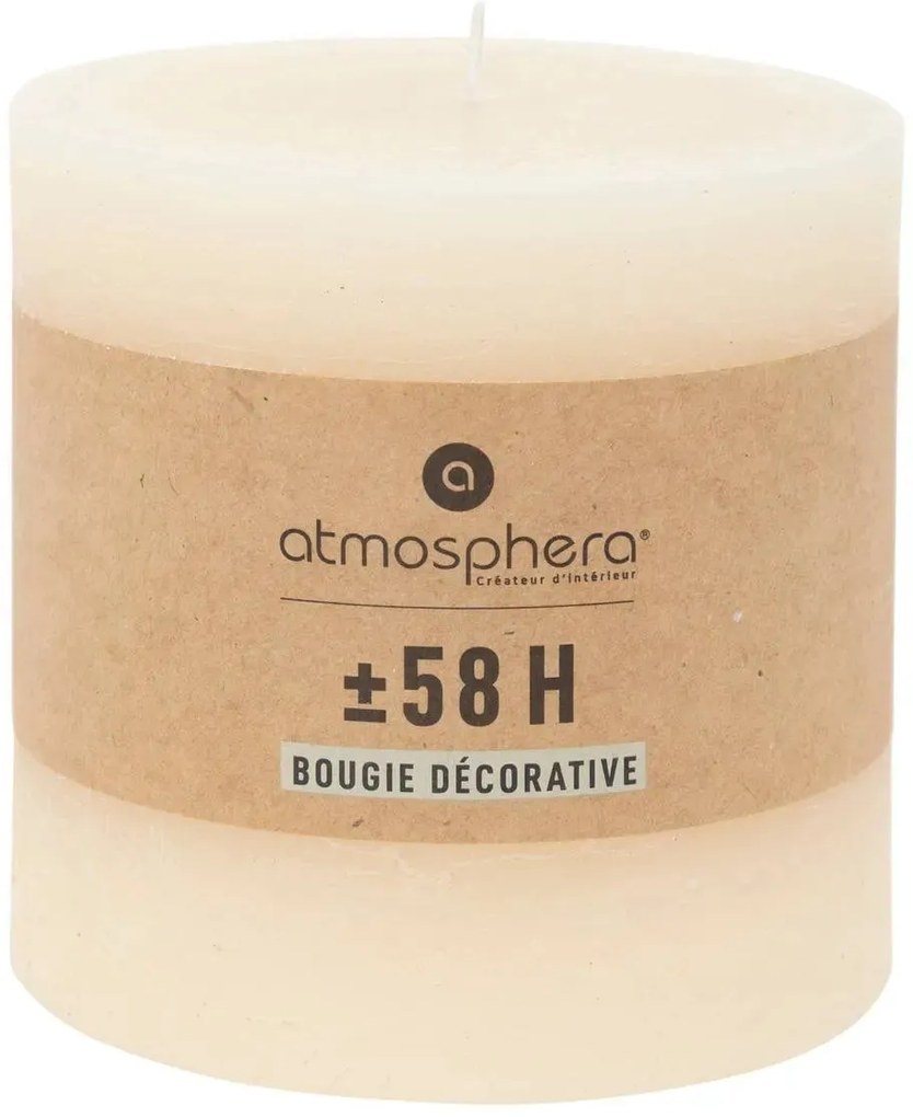 Свещ без аромат atmosphera Olia, Кръгла, 10x10 cm - Слонова кост