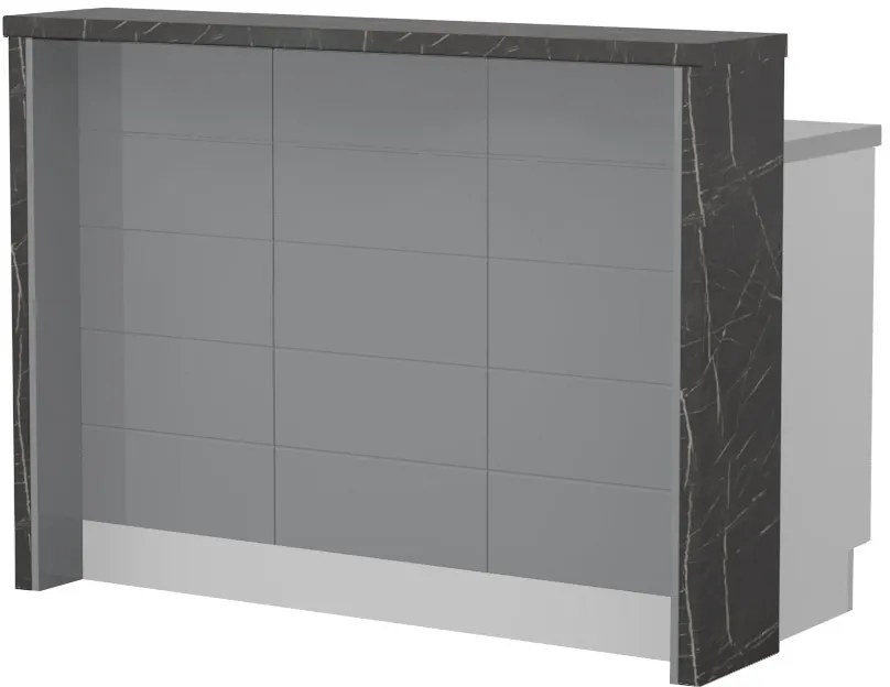 Островна кухненска пейка Hudson-Length: 135 cm.-Gray-Black Stone