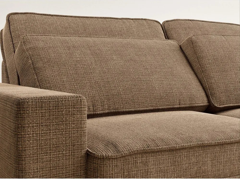 Светлокафяв шенилов ъглов диван (десен ъгъл/L форма) Kirou – Maison de Rêve