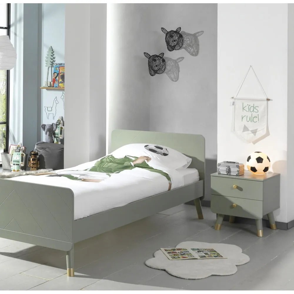 Маслиненозелено детско нощно шкафче от борова дървесина Billy - Vipack