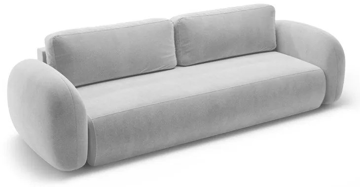 Светлосив кадифен сгъваем/с място за съхранение диван 262 cm Tonale – Cosmopolitan Design