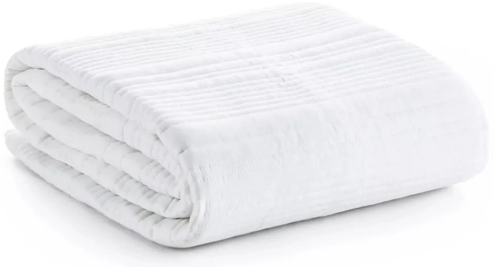 Елегантна покривка за легло TARA от матирана тъкан с ватиран десен - бяла Ширина: 170 см | Дължина: 210 см