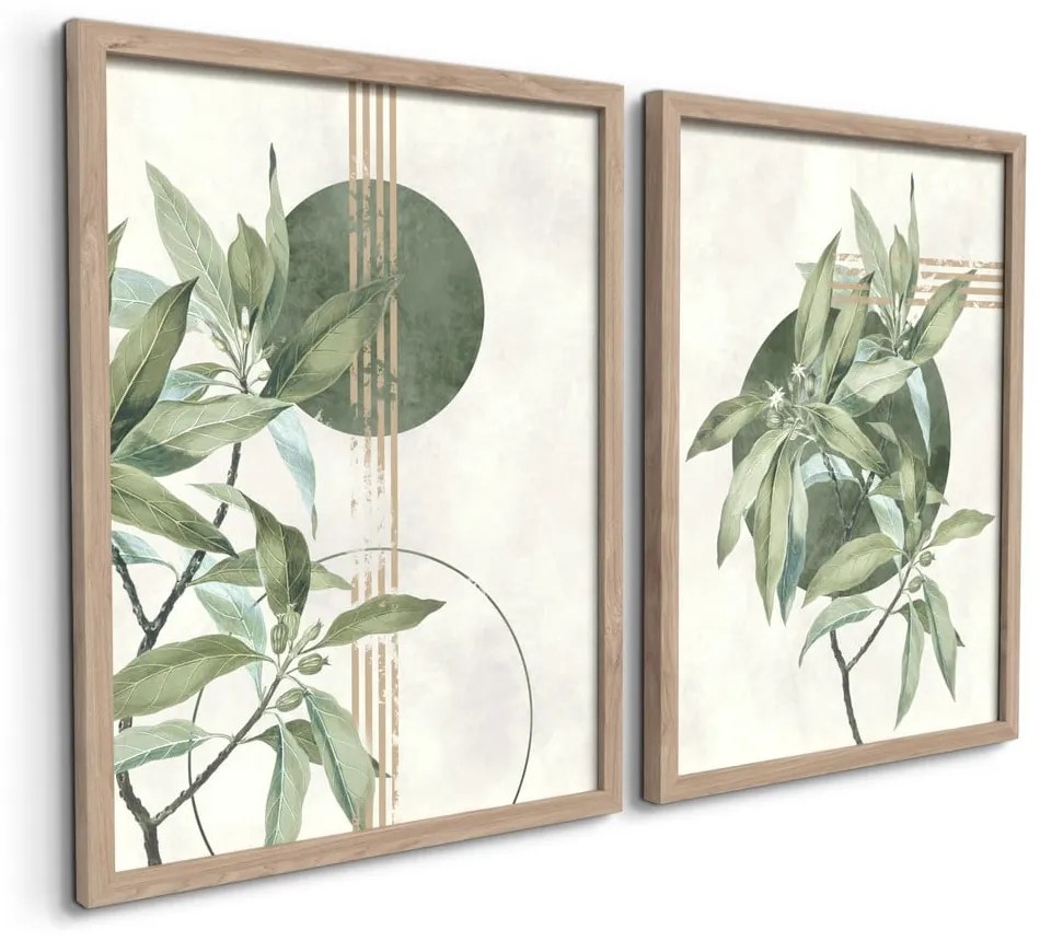 Картини в комплект 2 бр. 30x40 cm Green – Styler
