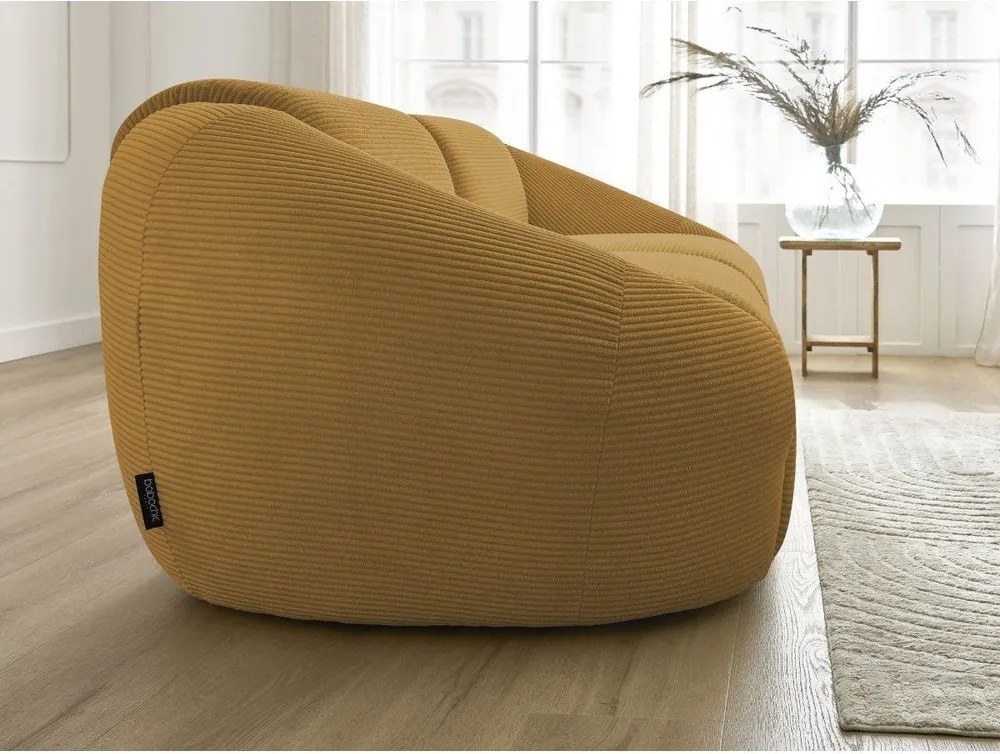 Диван от рипсено кадифе в цвят горчица 250 cm Tina – Bobochic Paris