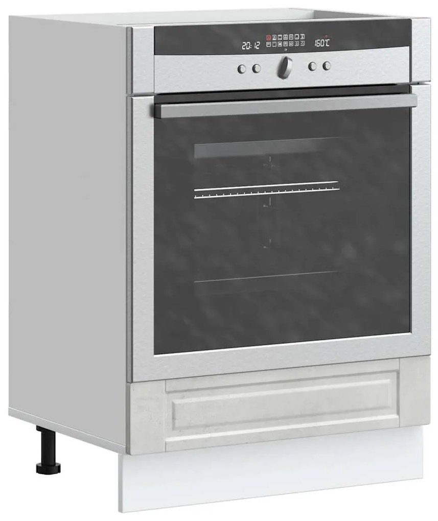 854001 vidaXL Шкаф за фурна, Porto, бетонно сив, инженерно дърво