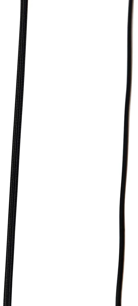 Модерен висящ лампион черен с димно стъкло 3 светлини - Clayton