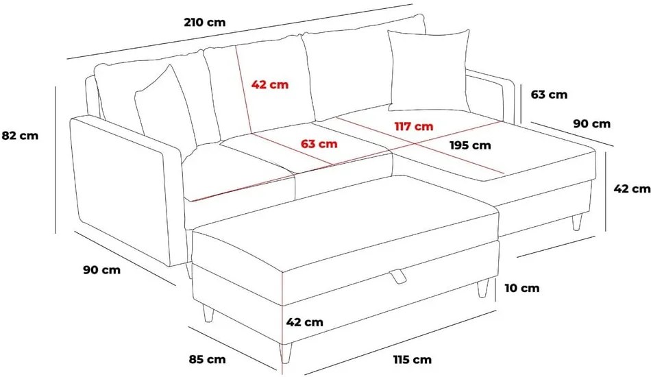 Бежов ъглов диван (десен ъгъл) Eva – Balcab Home