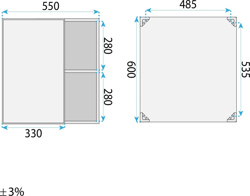 Комплект мебели за баня с мивка Mario 60cm Grey