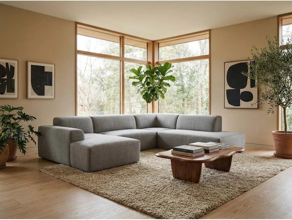 Сив ъглов диван (десен ъгъл) Keli – Makamii