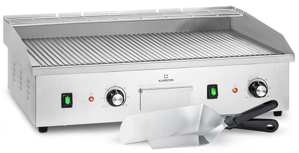 Klarstein Grillmeile 4400, електрически грил, Plancha, 2x2200W, грил плоча от неръждаема стомана