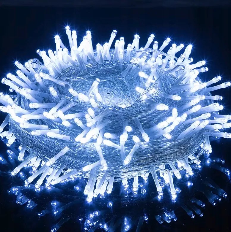 Коледно външно LED осветление, студено бяло IP44 500 LED/23m