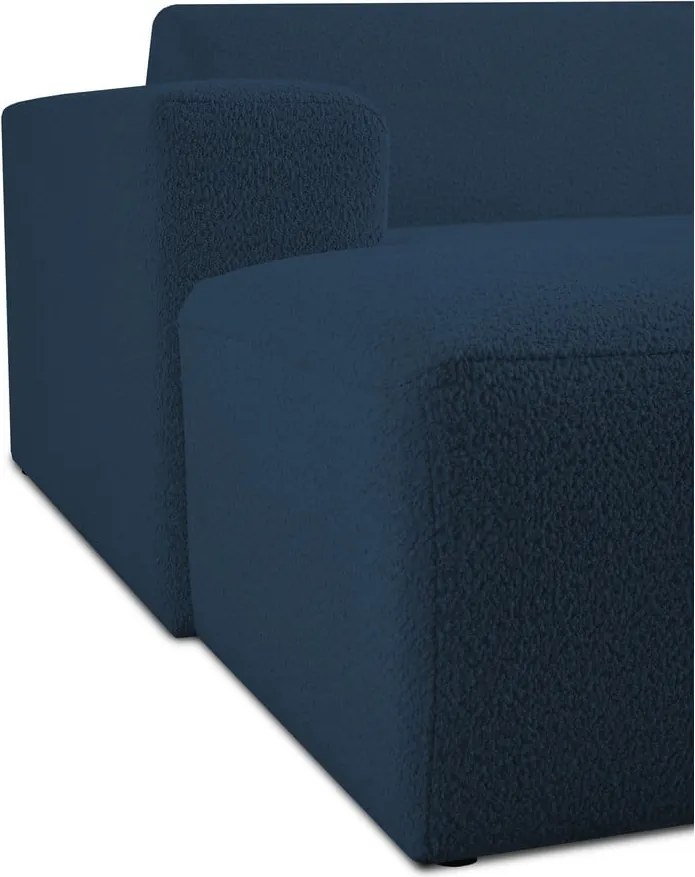 Тъмносин модулен диван от букле (ляв ъгъл) Roxy – Scandic