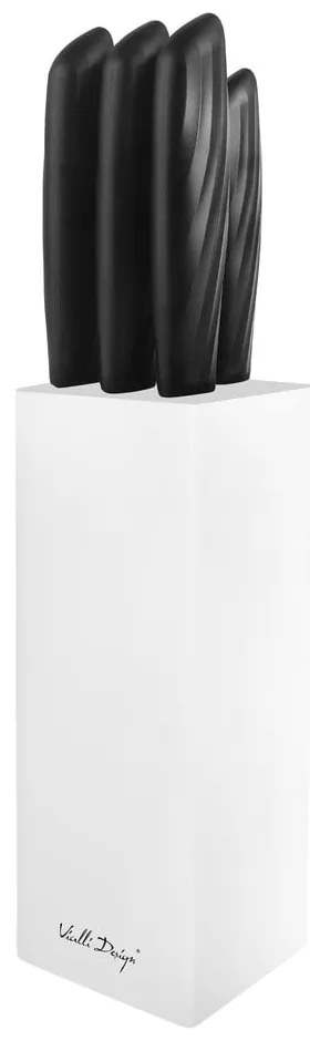 Комплект от 5 ножа в бял държач Caro - Vialli Design