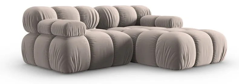 Светлокафяв кадифен модулен ъглов диван (десен ъгъл) Bellis – Micadoni