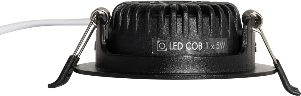 Вграден прожектор черен, накланящ се 8,2 см, вкл. LED Dim to Warm IP54 Ultra Slim - Pupil